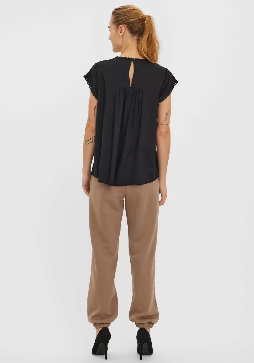 Vero Moda Debbie Pleat Kurzärmeliges T-shirt XS Laurel Wreath günstig online kaufen