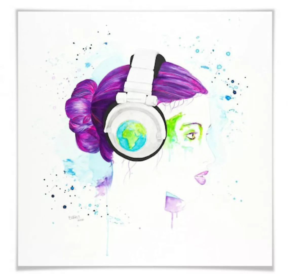 Wall-Art Poster "Listen to the World", Schriftzug, (1 St.), Poster ohne Bil günstig online kaufen