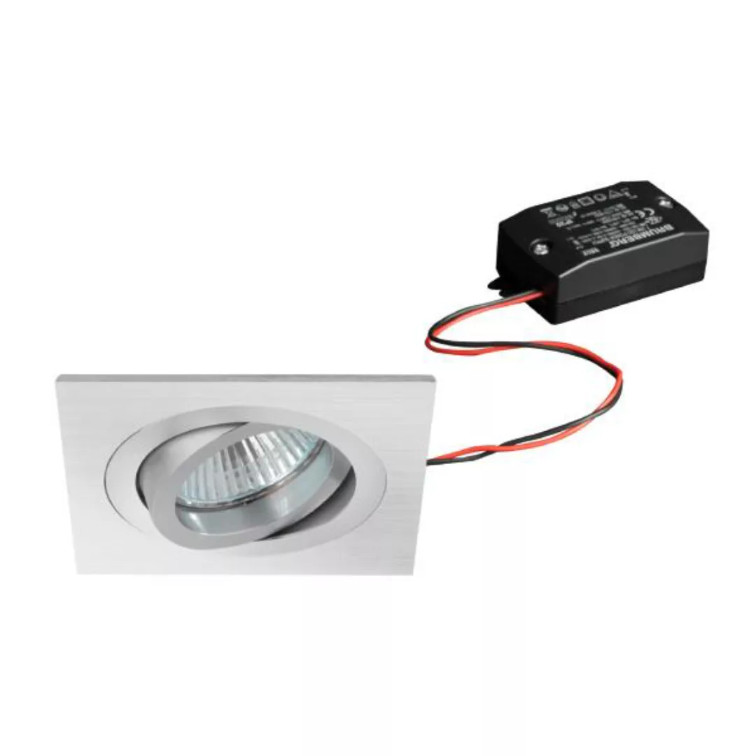 Brumberg LED-Einbaustrahlerset, schaltbar, alu matt, quadratisch - 38310253 günstig online kaufen