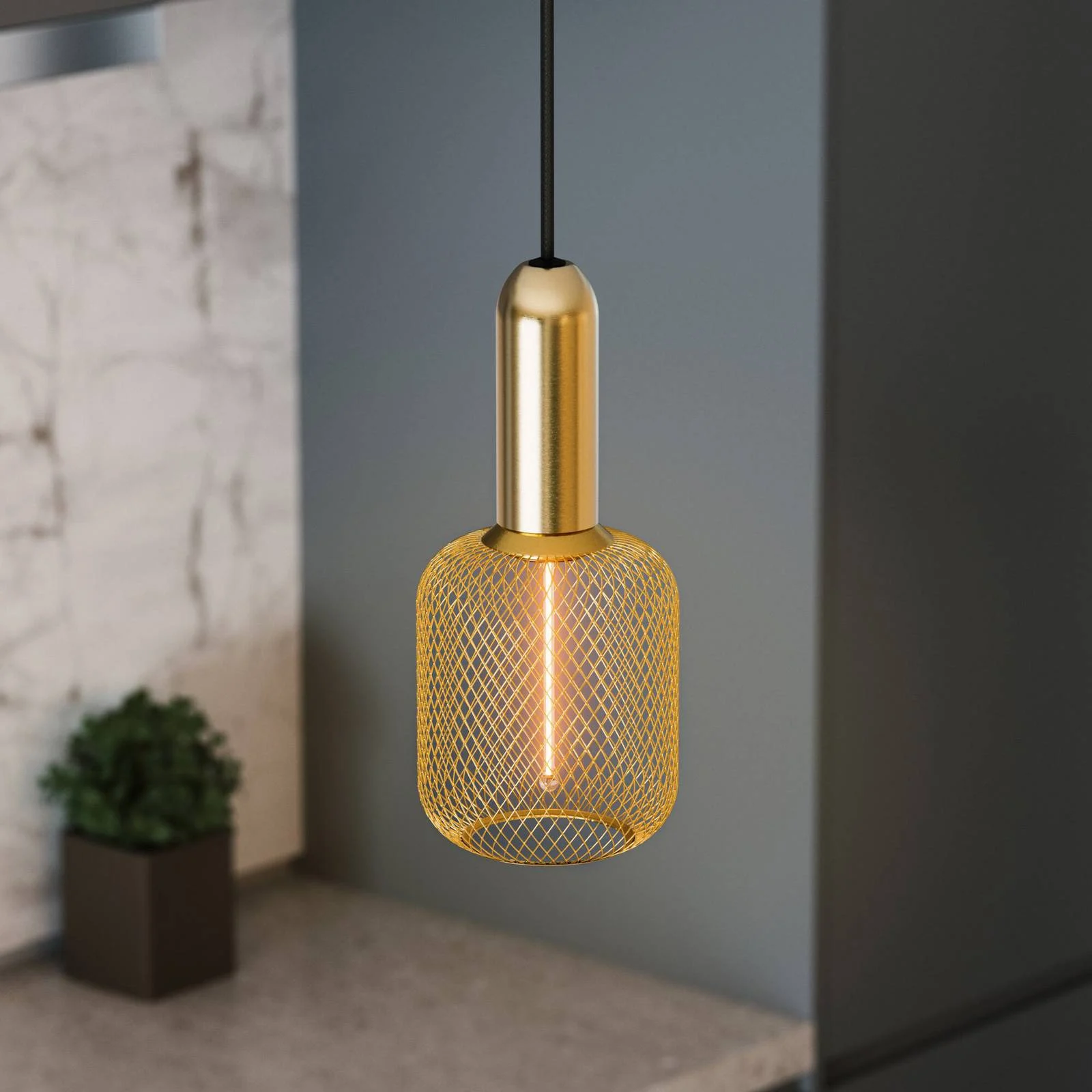 OSRAM Hängeleuchte VINTAGE 1906 ROUND, gold, Metall, Ø 10 cm günstig online kaufen
