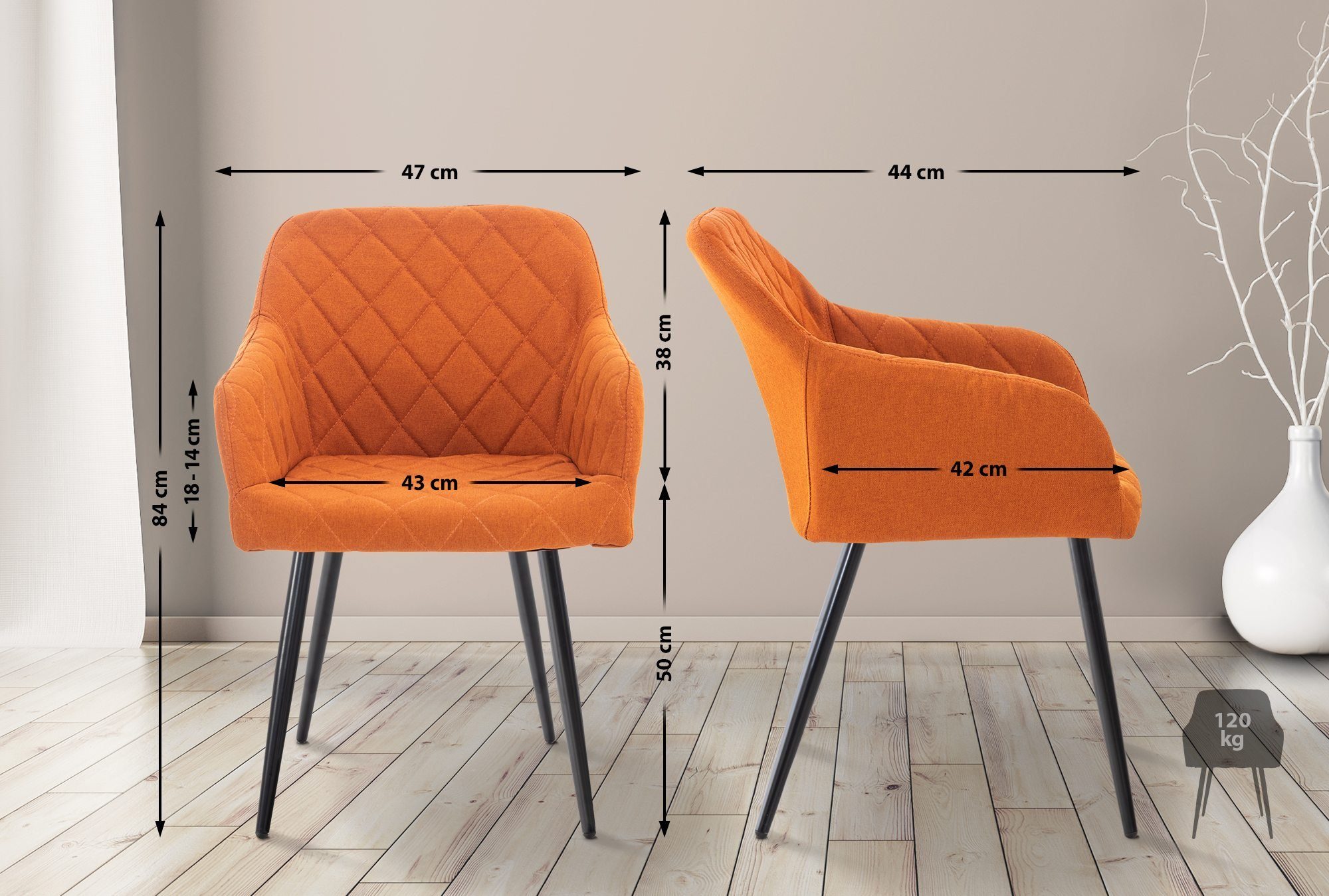 CLP Esszimmerstuhl Shila (2er Set), Samt günstig online kaufen