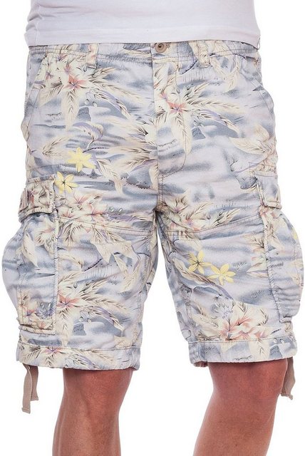 Jet Lag Cargoshorts Flower Green, Flower Blue, Hawaii Flower günstig online kaufen