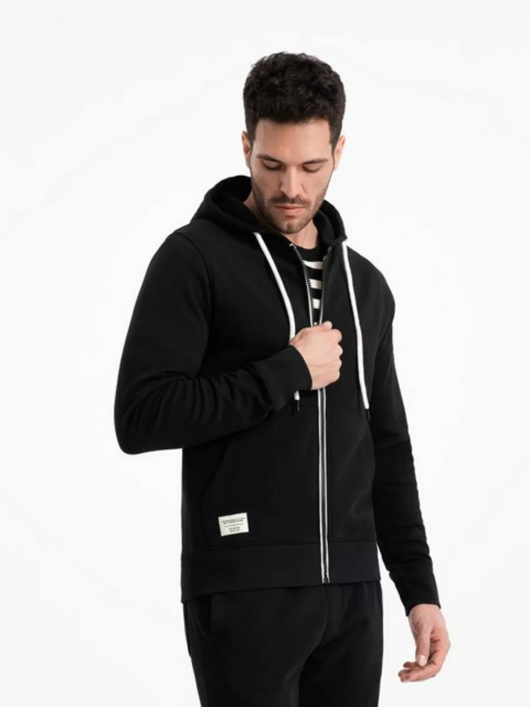 OMBRE Kapuzenpullover BASIC Herren Sweatshirt mit Reißverschluss und Kapuze günstig online kaufen