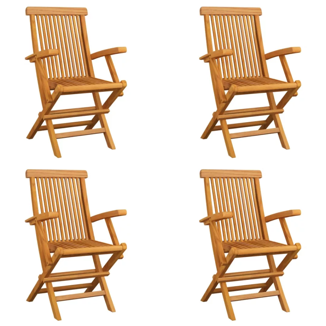 Klappbare Gartenstühle 4 Stk. Massivholz Teak günstig online kaufen