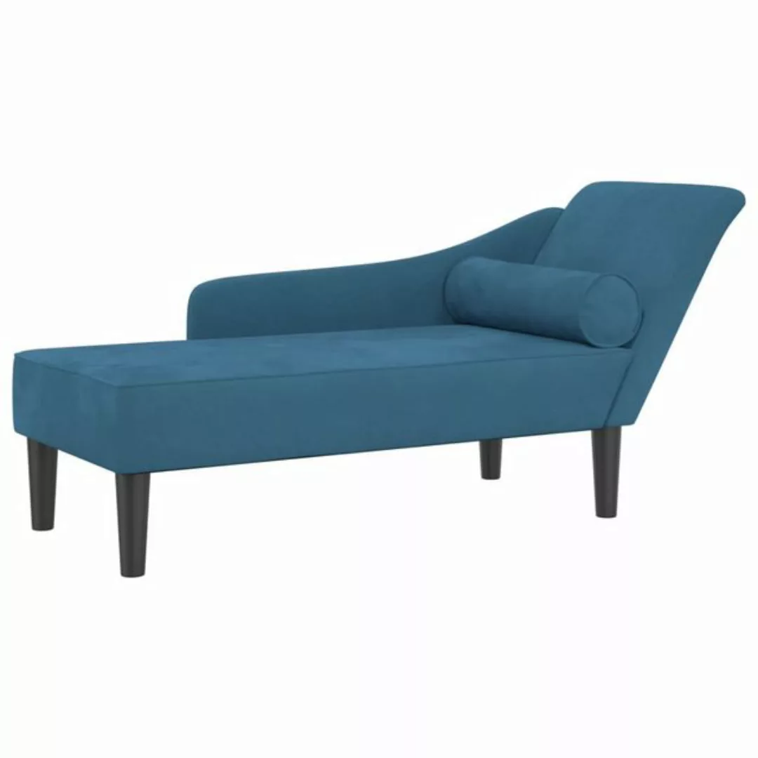 vidaXL Chaiselongue Chaiselongue mit Kissen Blau Samt, 1 Teile günstig online kaufen