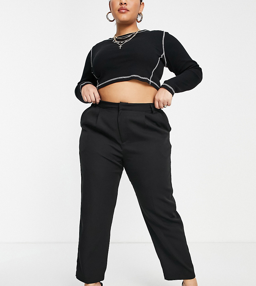 In The Style Plus x Jac Jossa – Gerade geschnittene Hose in Schwarz günstig online kaufen