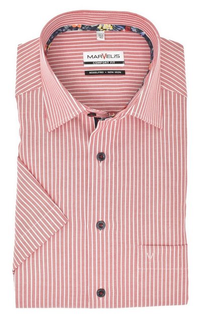 MARVELIS Kurzarmhemd Kurzarmhemd - Comfort Fit - Gestreift - Rot günstig online kaufen