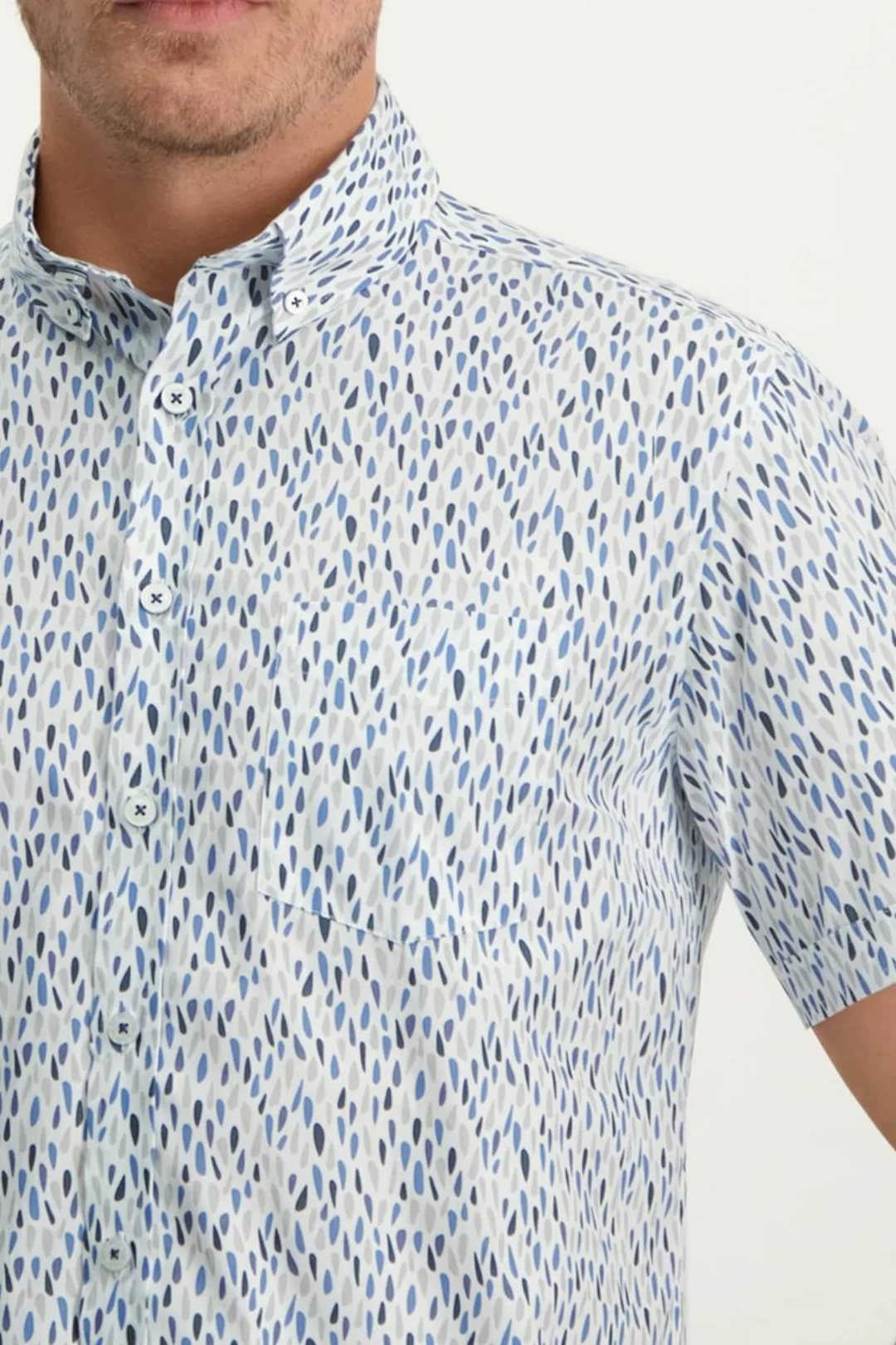 State Of Art Short Sleeve Hemd Druck Blau - Größe L günstig online kaufen