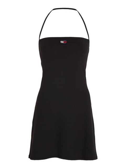 Tommy Jeans Blusenkleid TJW FLARE MINI BADGE RIB DRESS mit Tommy Jeans Flag günstig online kaufen