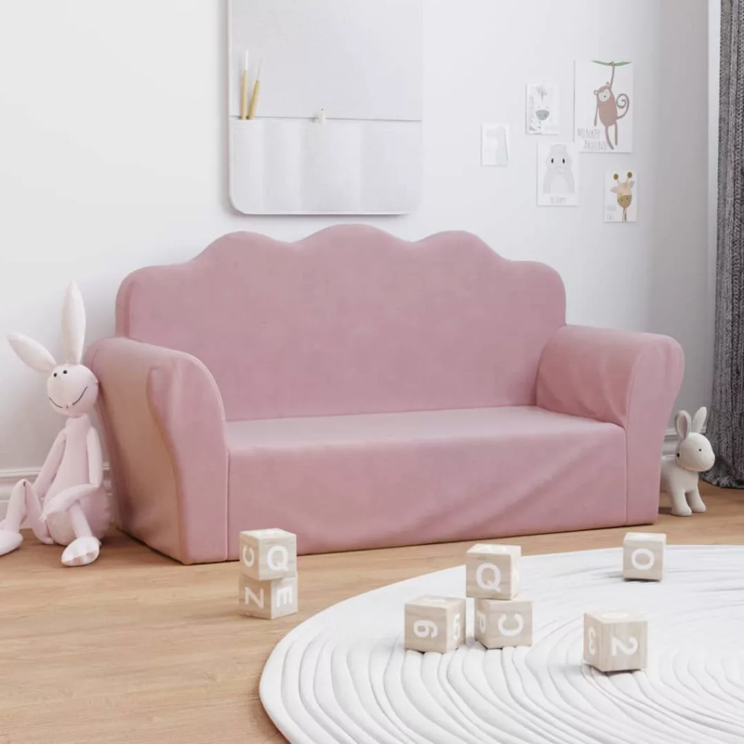 Vidaxl Kindersofa 2-sitzer Rosa Weich Plüsch günstig online kaufen