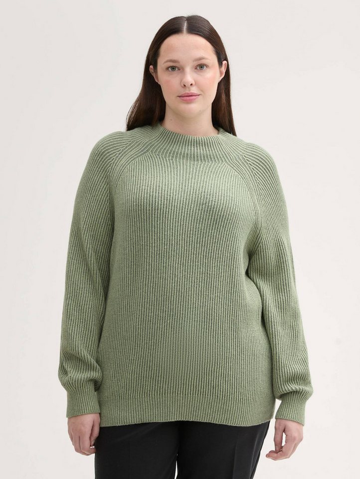 TOM TAILOR PLUS Strickpullover Plus - Strickpullover mit Stehkragen günstig online kaufen