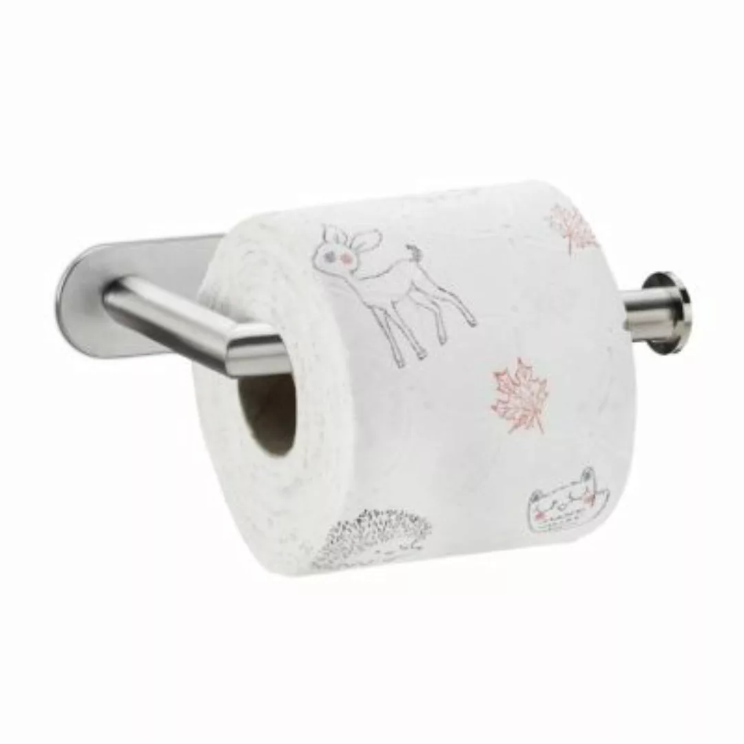 relaxdays Toilettenpapierhalter selbstklebend silber günstig online kaufen