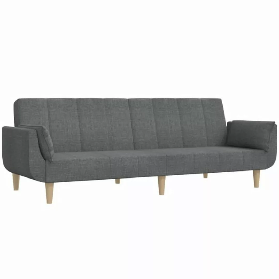 vidaXL Sofa Schlafsofa 2-Sitzer mit 2 Kissen Hellgrau Stoff günstig online kaufen