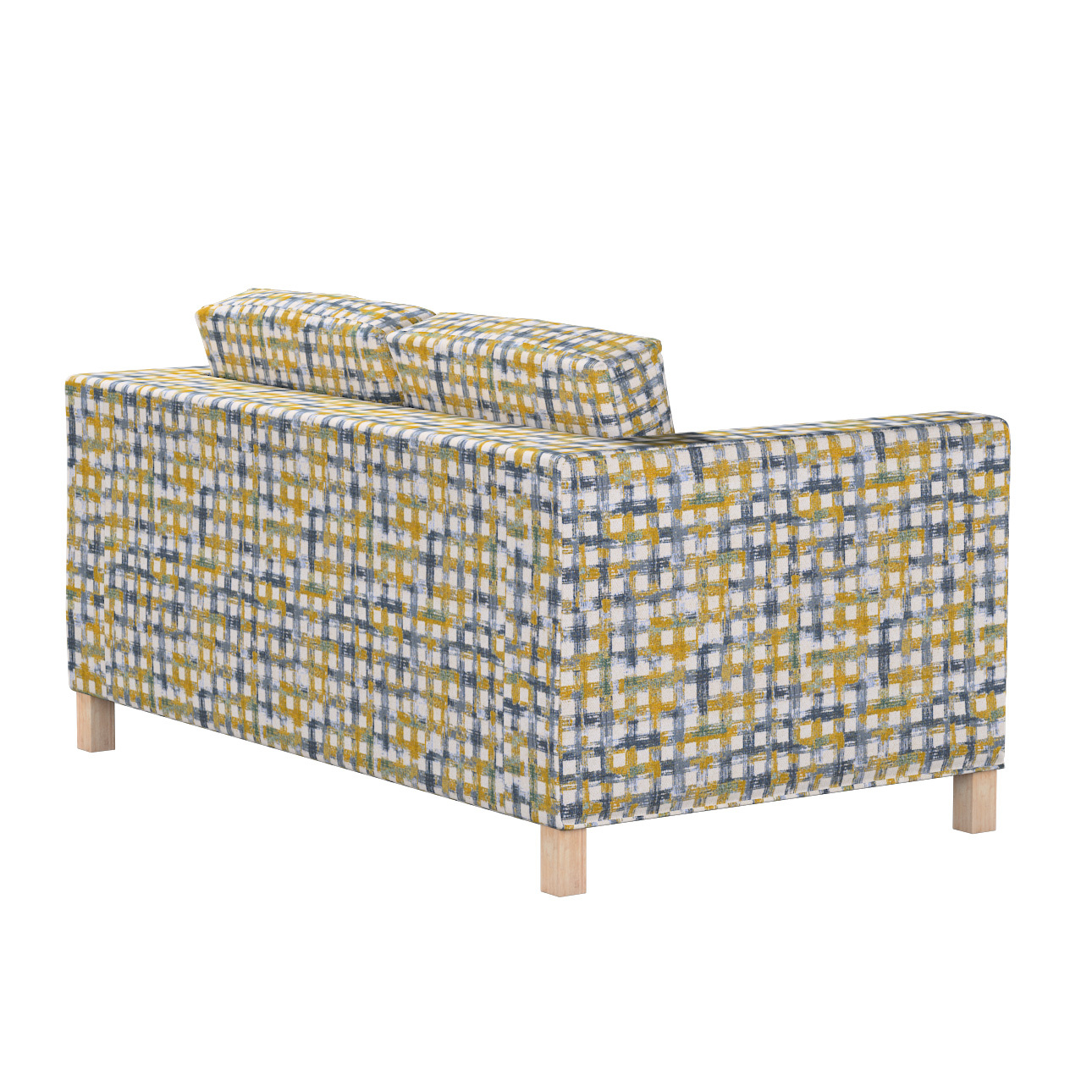 Bezug für Karlanda 2-Sitzer Sofa nicht ausklappbar, kurz, blau-gelb, 60cm x günstig online kaufen