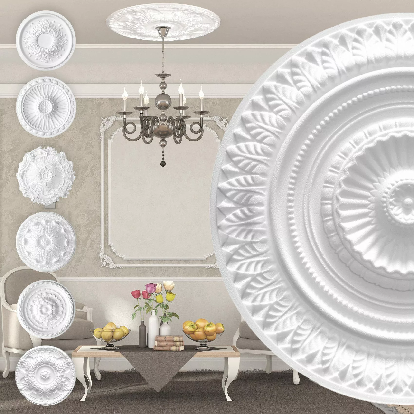 marbet design Wanddekoobjekt R-09 (Stuckrosette aus günstig online kaufen