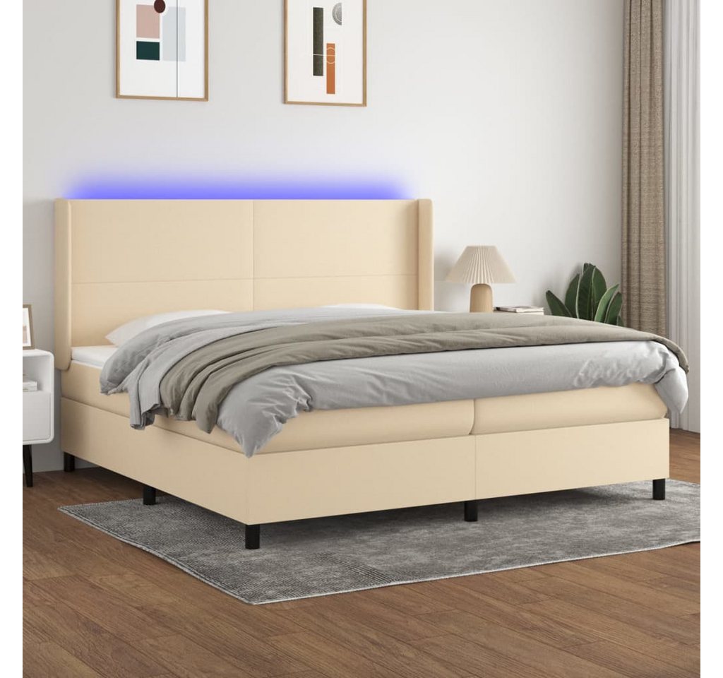 vidaXL Boxspringbett Boxspringbett mit Matratze und LED Stoff (200 x 200 cm günstig online kaufen