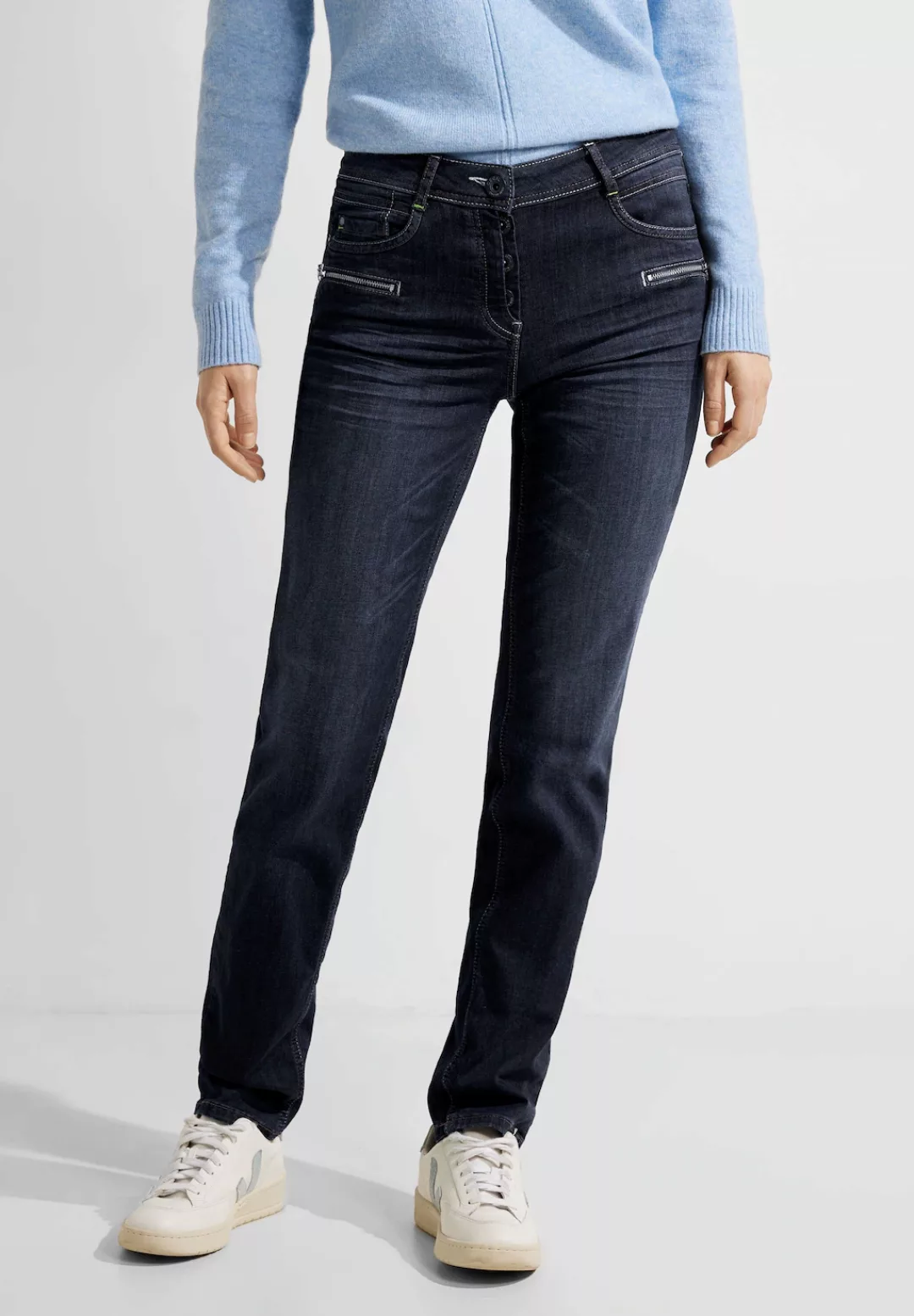 Cecil 5-Pocket-Jeans mit Zipperdetails günstig online kaufen