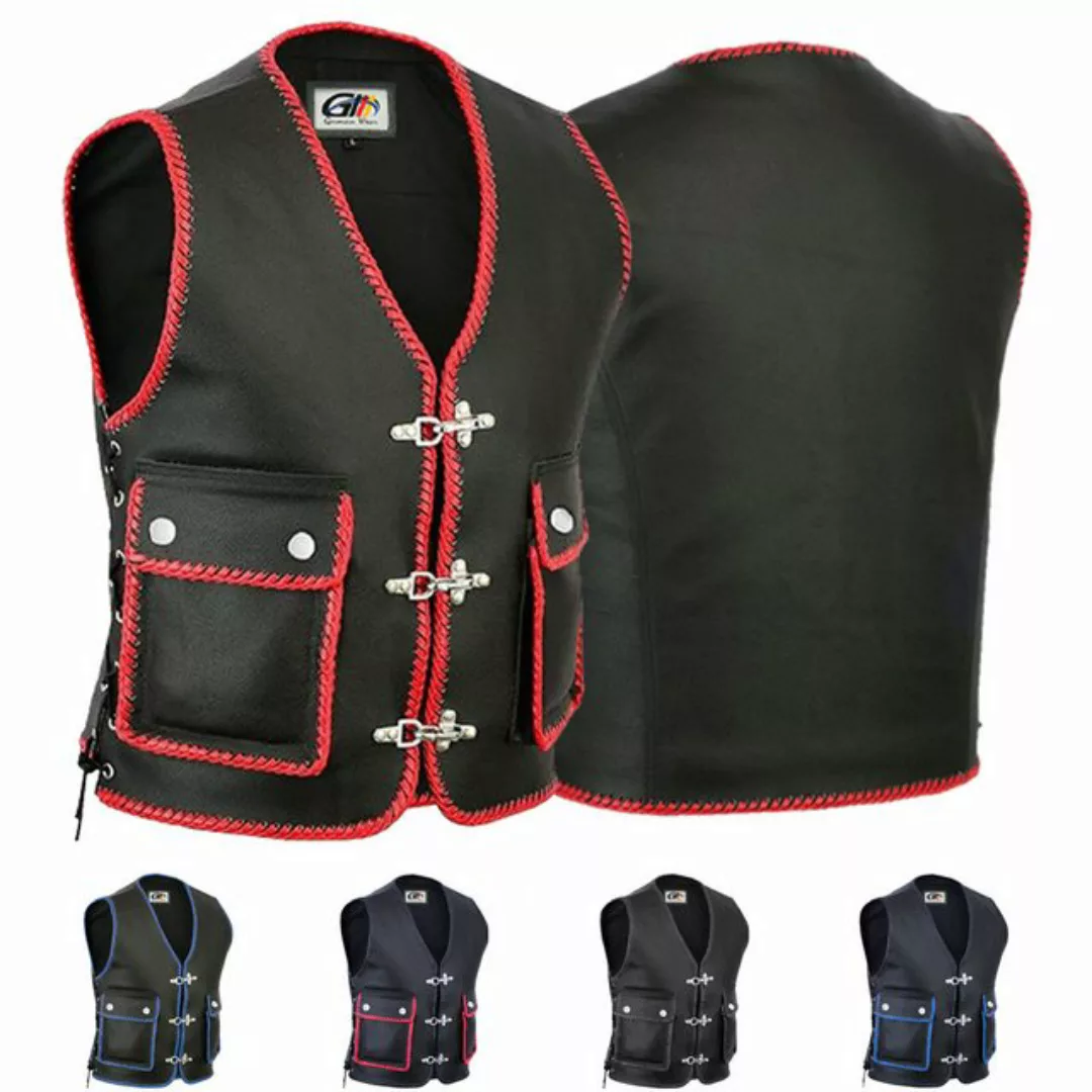 German Wear Motorradweste GW688 Motorrad Lederweste Biker Motorradweste Wes günstig online kaufen