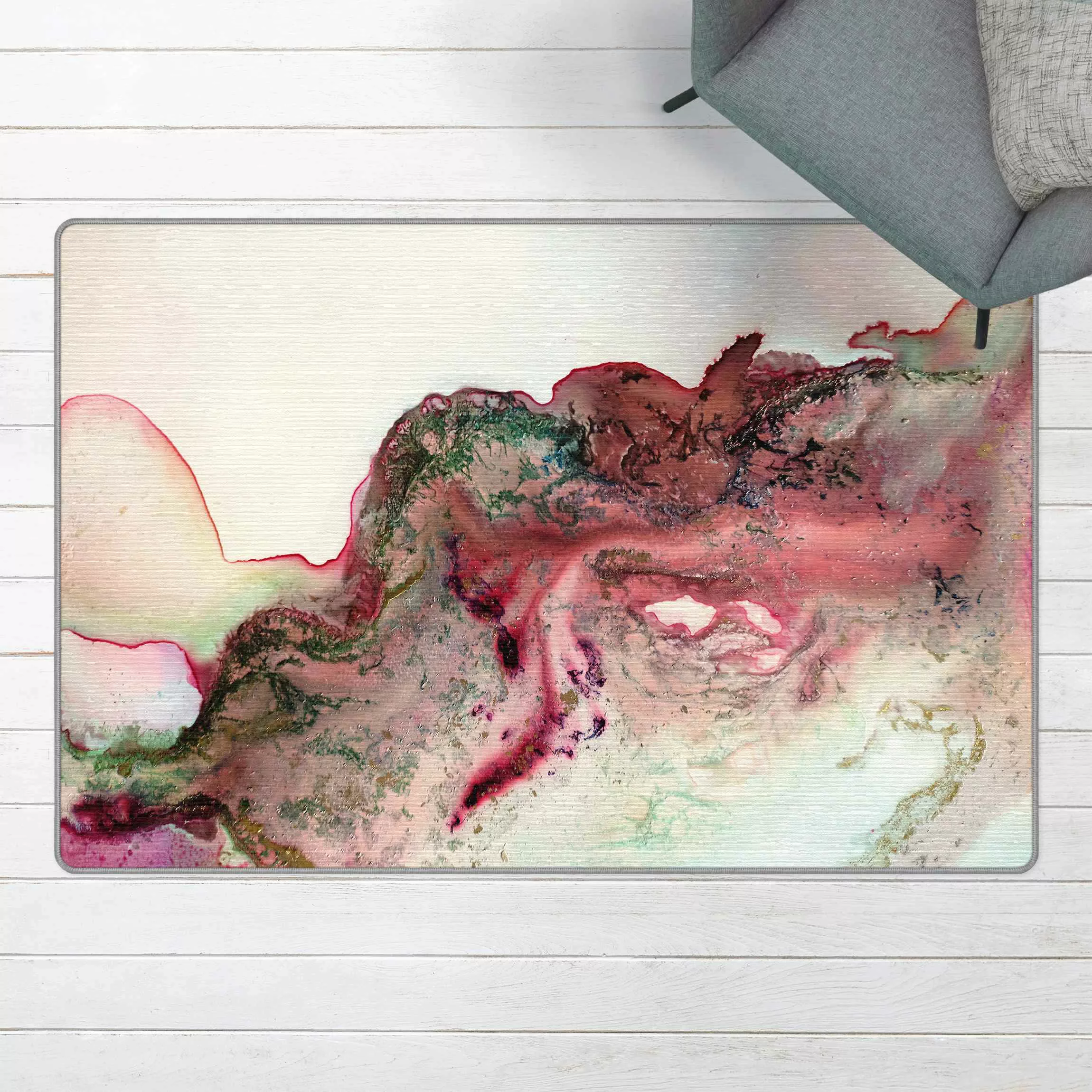 Teppich Abstraktes Farbenspiel in Rot günstig online kaufen