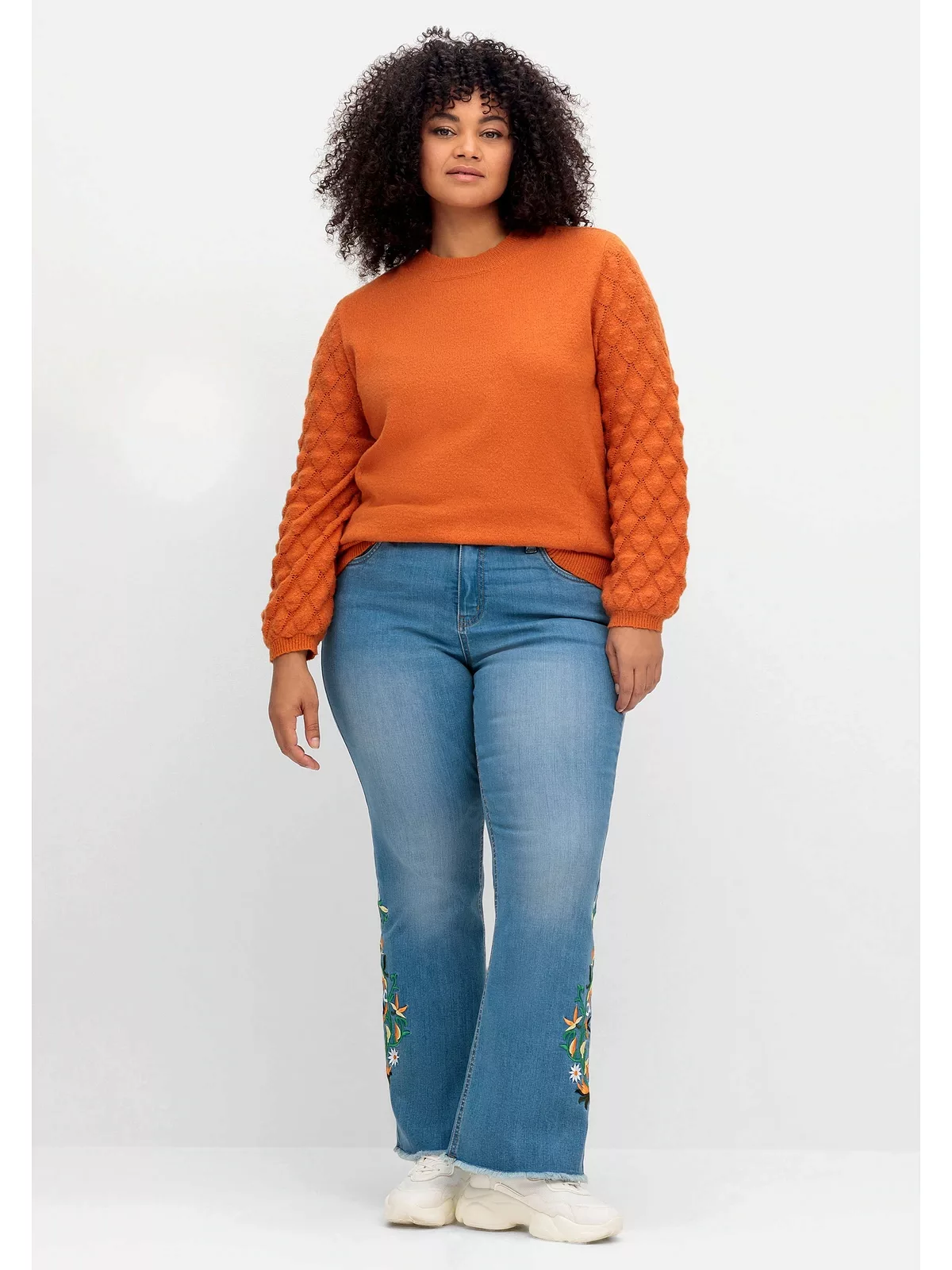 sheego by Joe Browns Stretch-Jeans "Große Größen", mit Blumenstickerei und günstig online kaufen