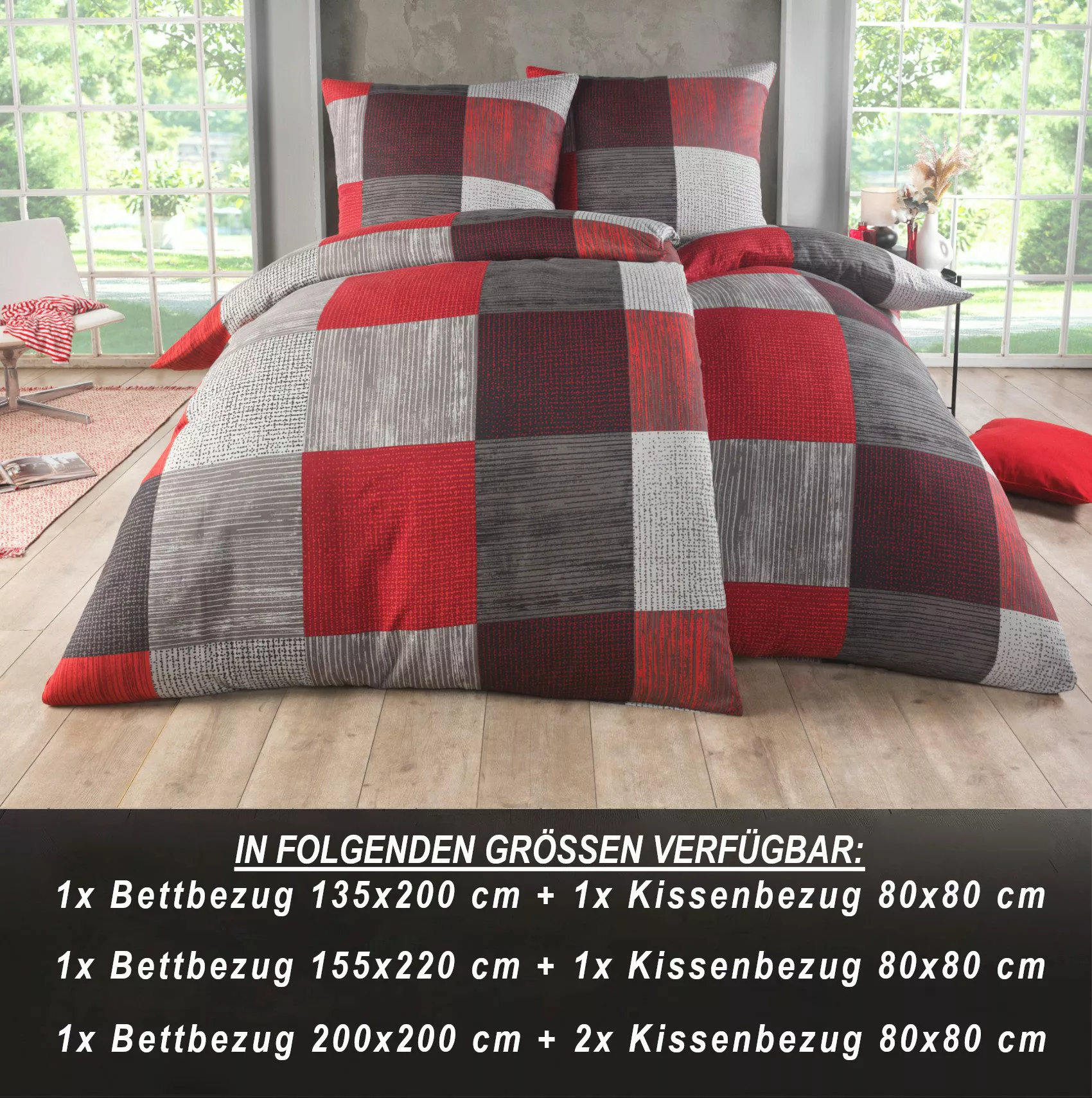 Malika Bettwäsche 200x200 + 2x 80x80 günstig online kaufen