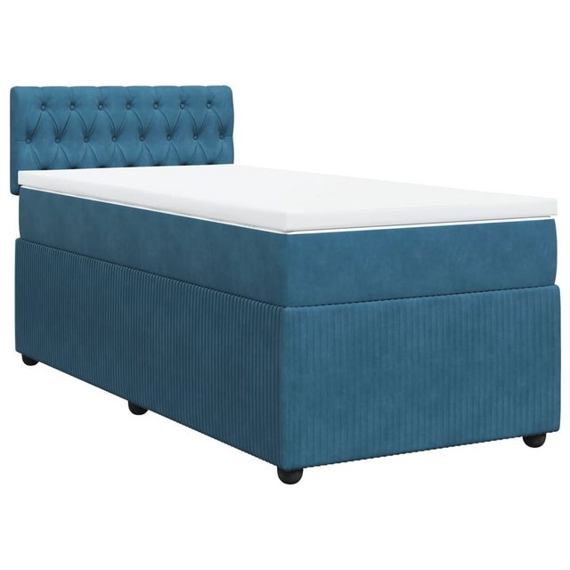 vidaXL Boxspringbett, Boxspringbett mit Matratze Blau 90x190 cm Samt günstig online kaufen