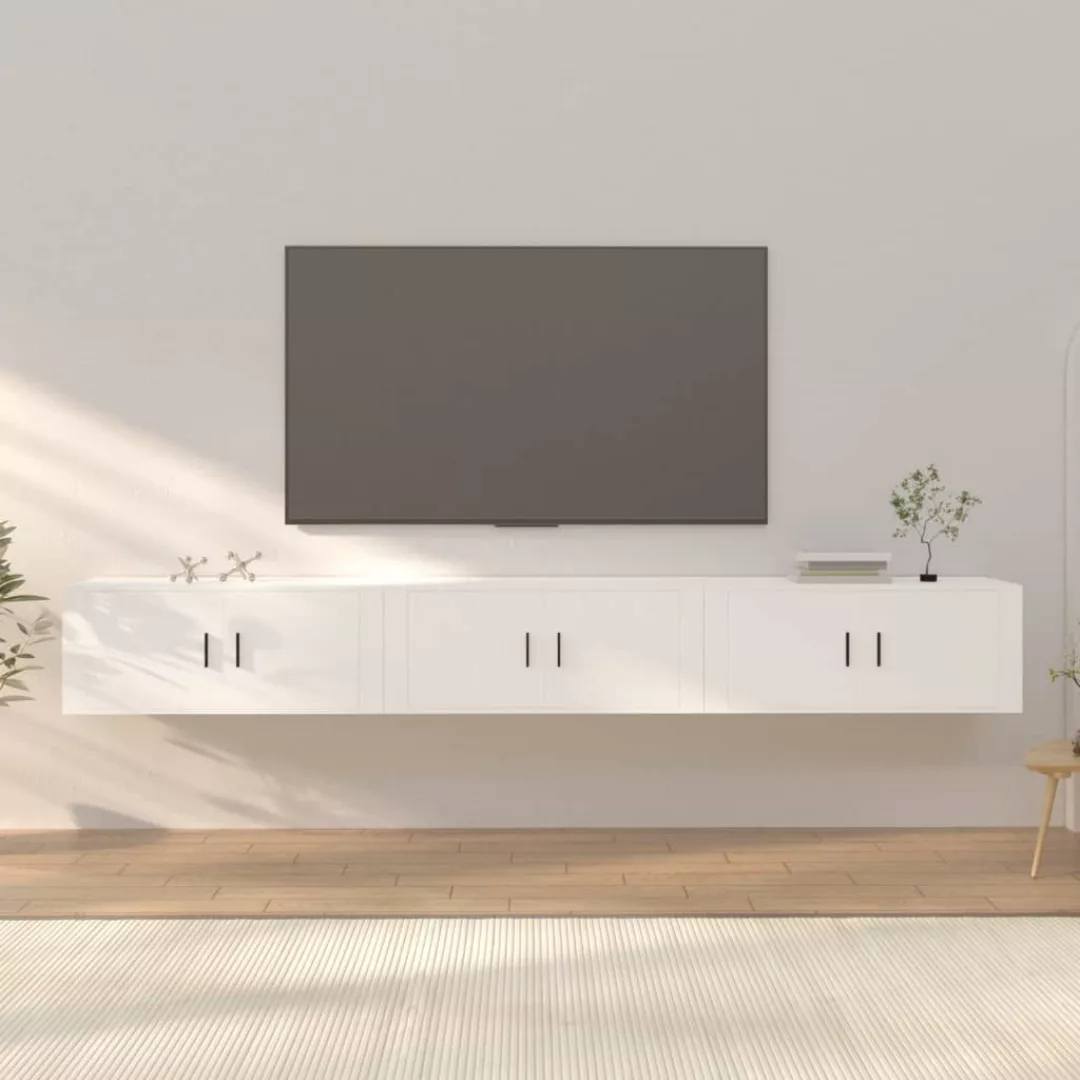 Vidaxl Tv-wandschränke 3 Stk. Weiß 100x34,5x40 Cm günstig online kaufen