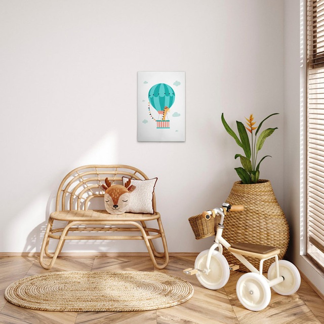 A.S. Création Leinwandbild "Animal Balloon 2 - Wandbild Weiß Grün Keilrahme günstig online kaufen