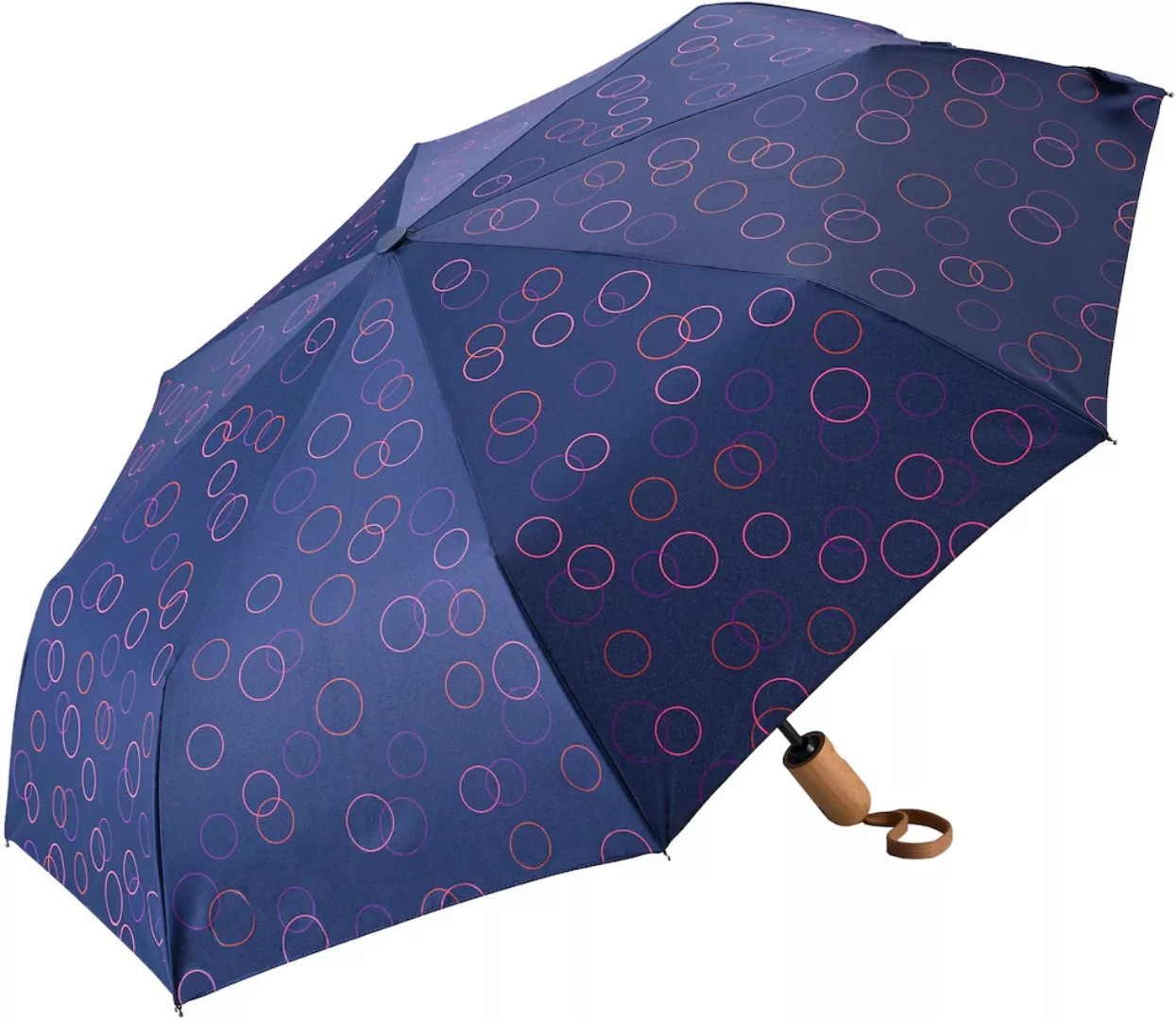 EuroSCHIRM Taschenregenschirm "Taschenschirm 32P7, Kreise pink", marineblau günstig online kaufen