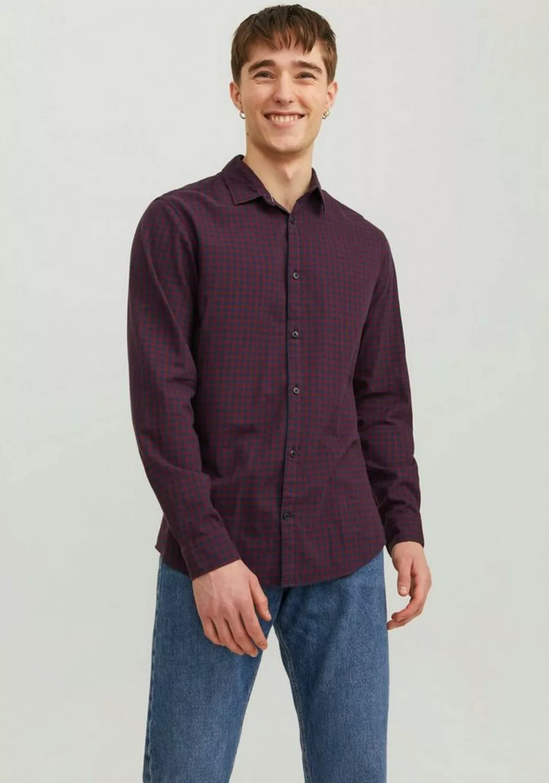 Jack & Jones Langarmhemd JJEGINGHAM TWILL SHIRT L/S NOOS günstig online kaufen