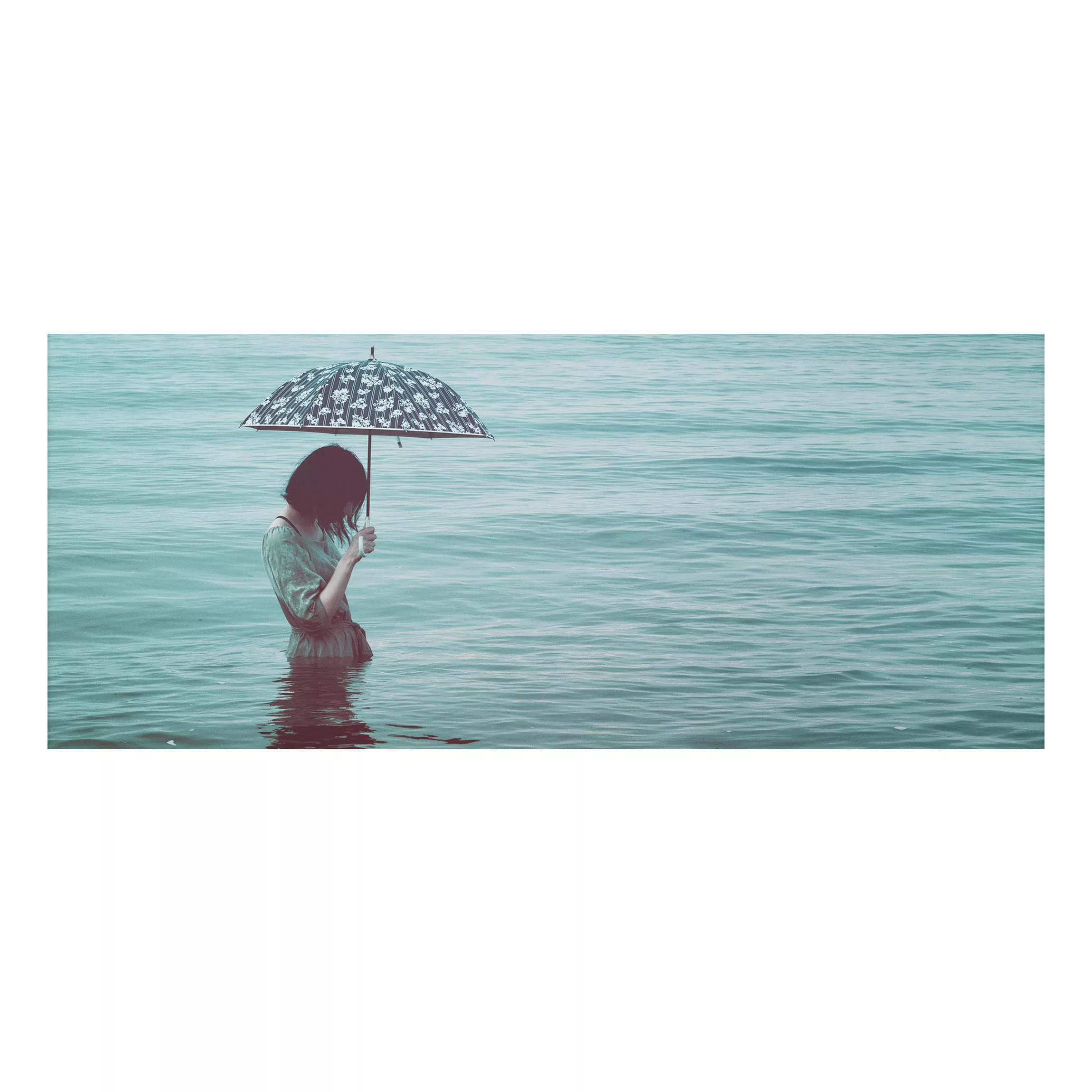 Alu-Dibond Bild Portrait - Panorama Spaziergang im Wasser günstig online kaufen