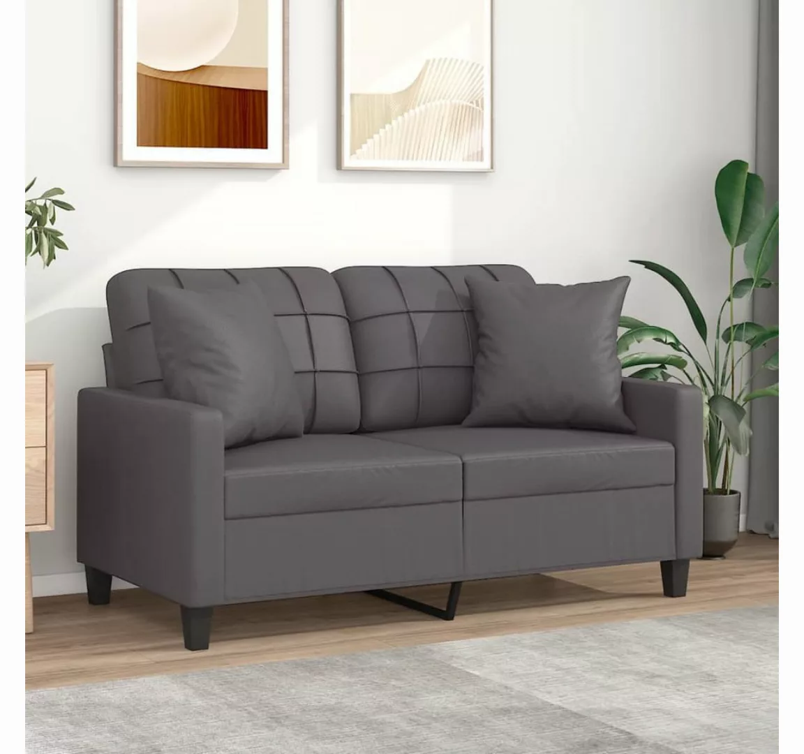 vidaXL Sofa Sofa Kunstleder mit Zierkissen, 120 cm günstig online kaufen