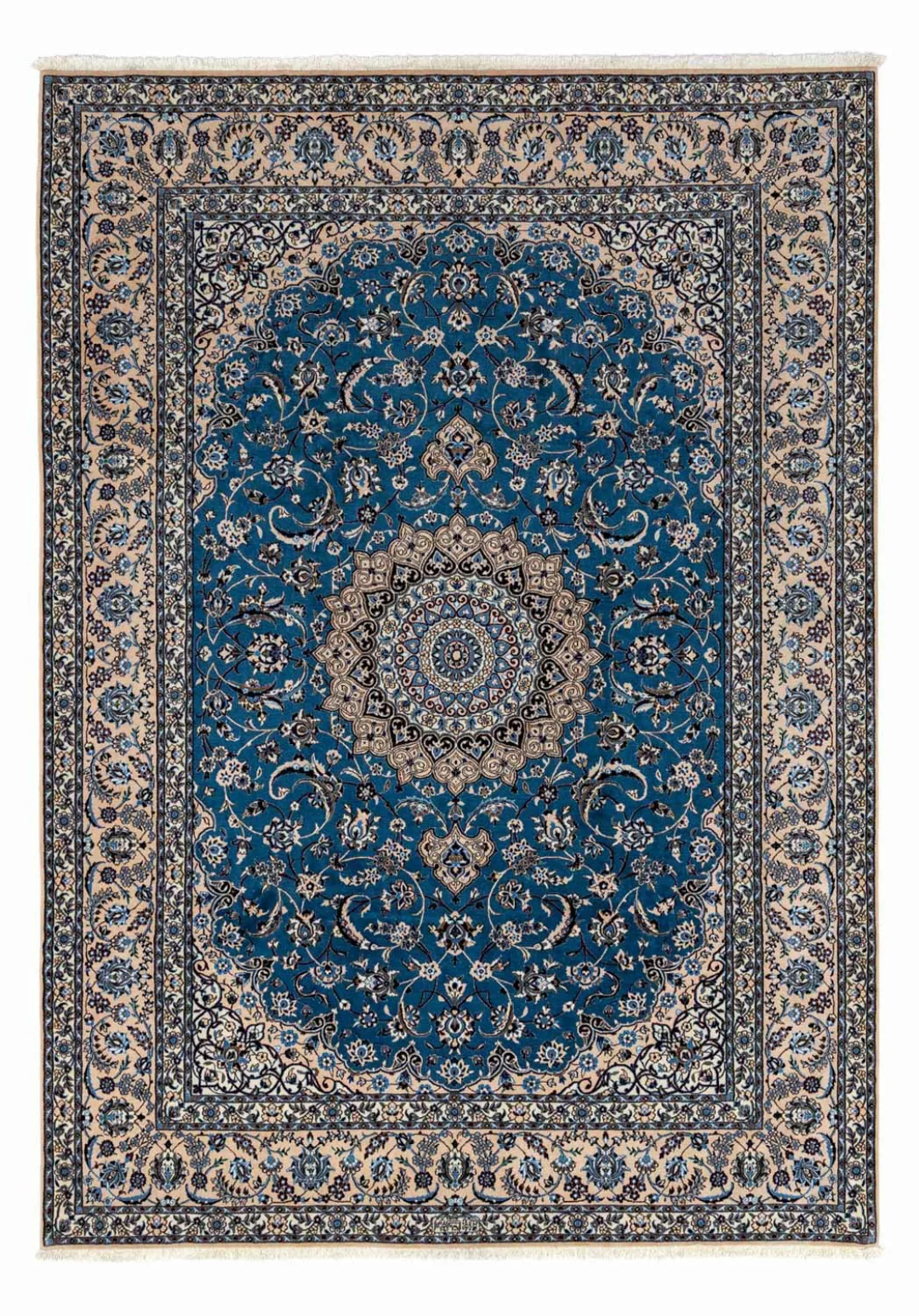morgenland Wollteppich »Nain 9la Medaillon Blu 345 x 255 cm«, rechteckig, U günstig online kaufen