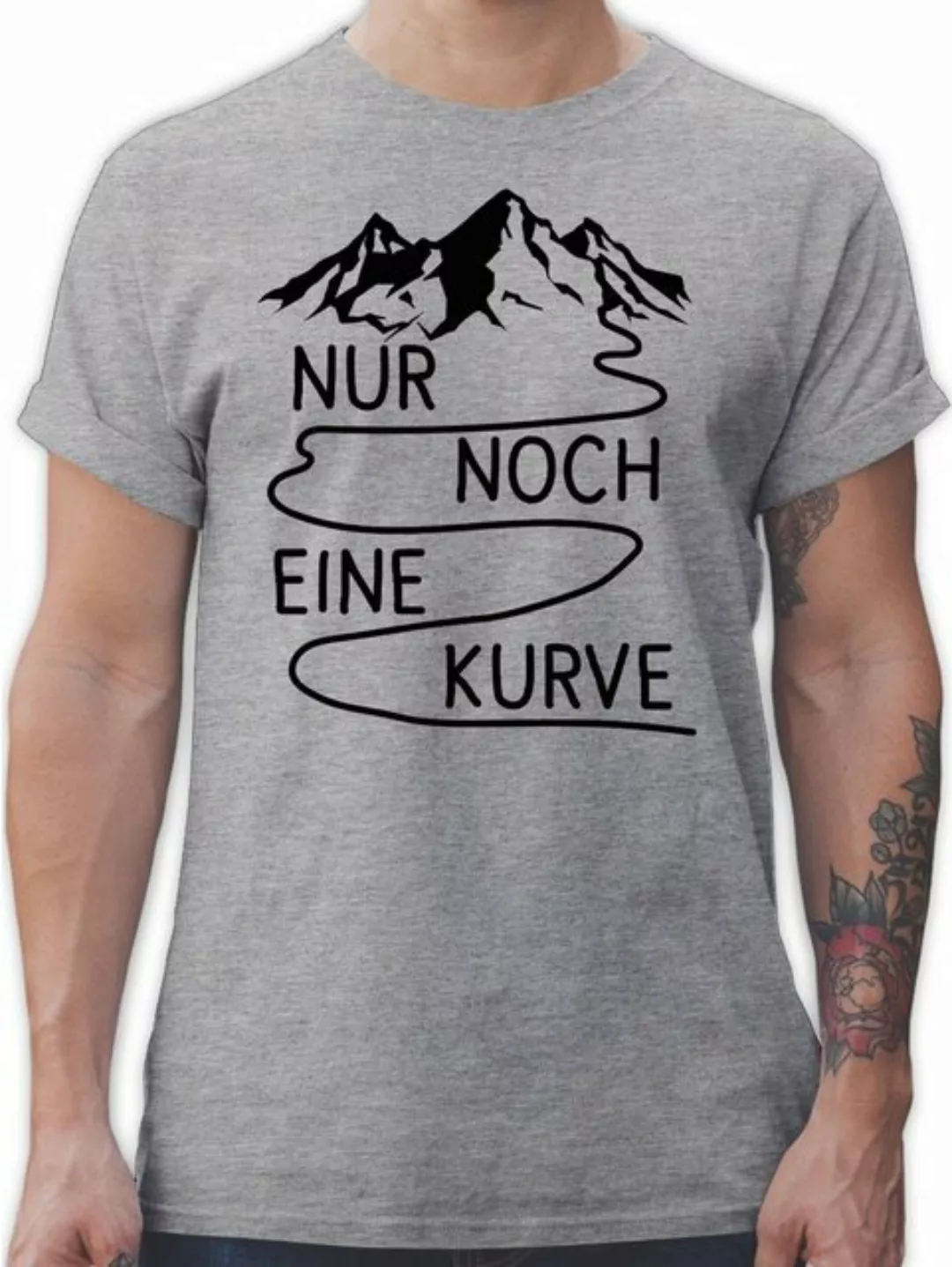 Shirtracer T-Shirt Nur noch eine Kurve Wandern günstig online kaufen