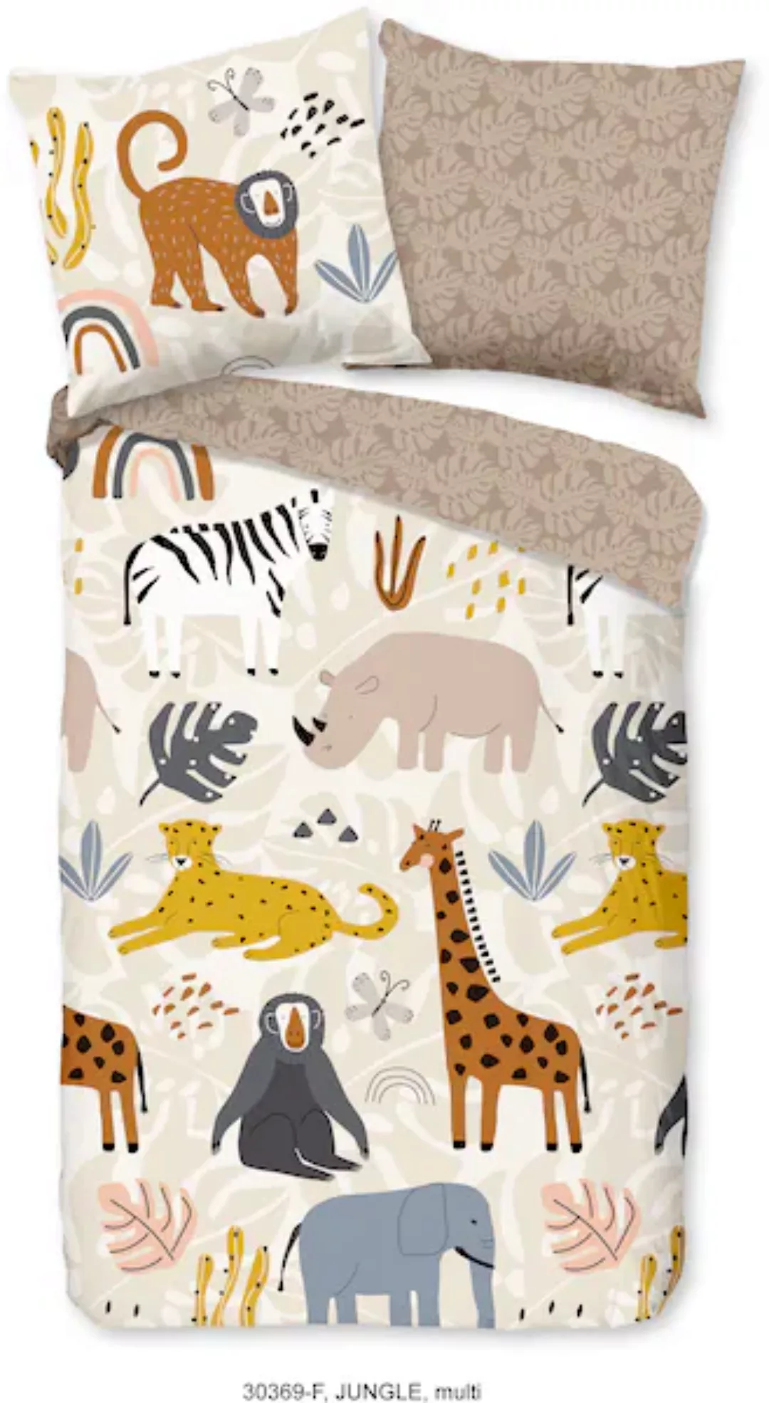 good morning Kinderbettwäsche »Jungle Animals Sand«, (2 tlg.), 100% Baumwol günstig online kaufen