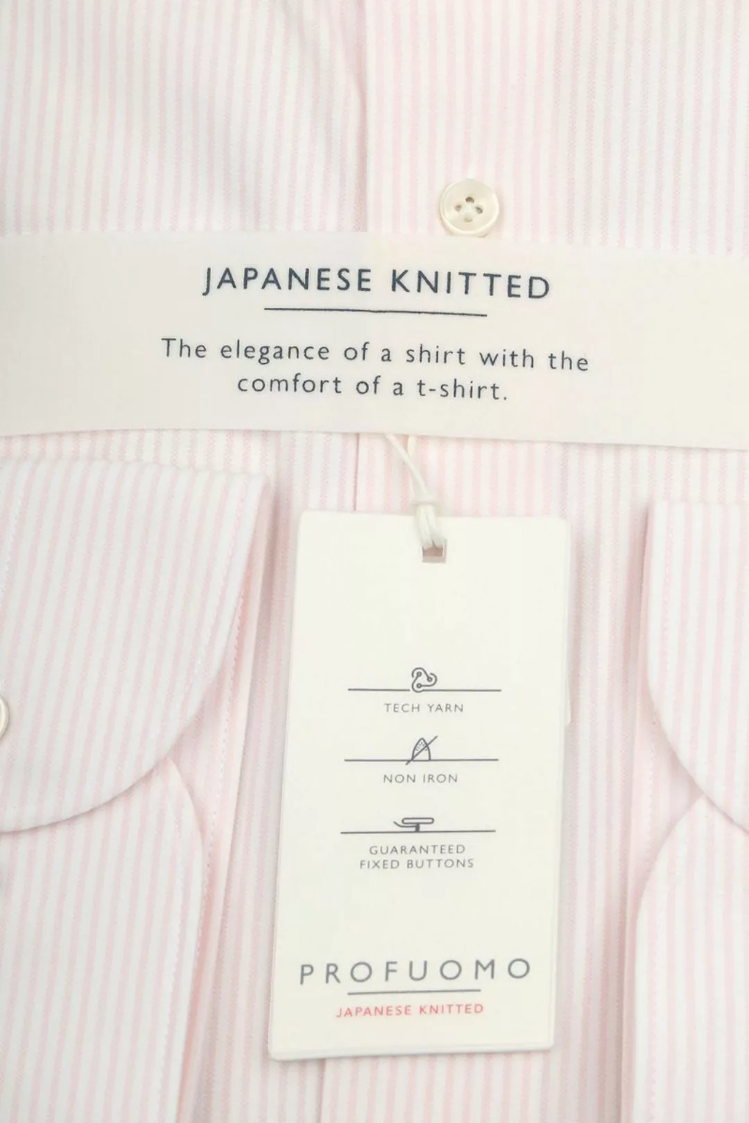 Profuomo Hemd Japanese Knitted Rosa Streifen - Größe 43 günstig online kaufen