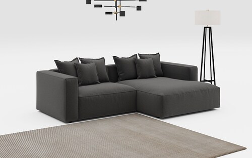 INOSIGN Ecksofa "Cowboy L-Form", mit 6 Kissen, kubisches Sofa günstig online kaufen