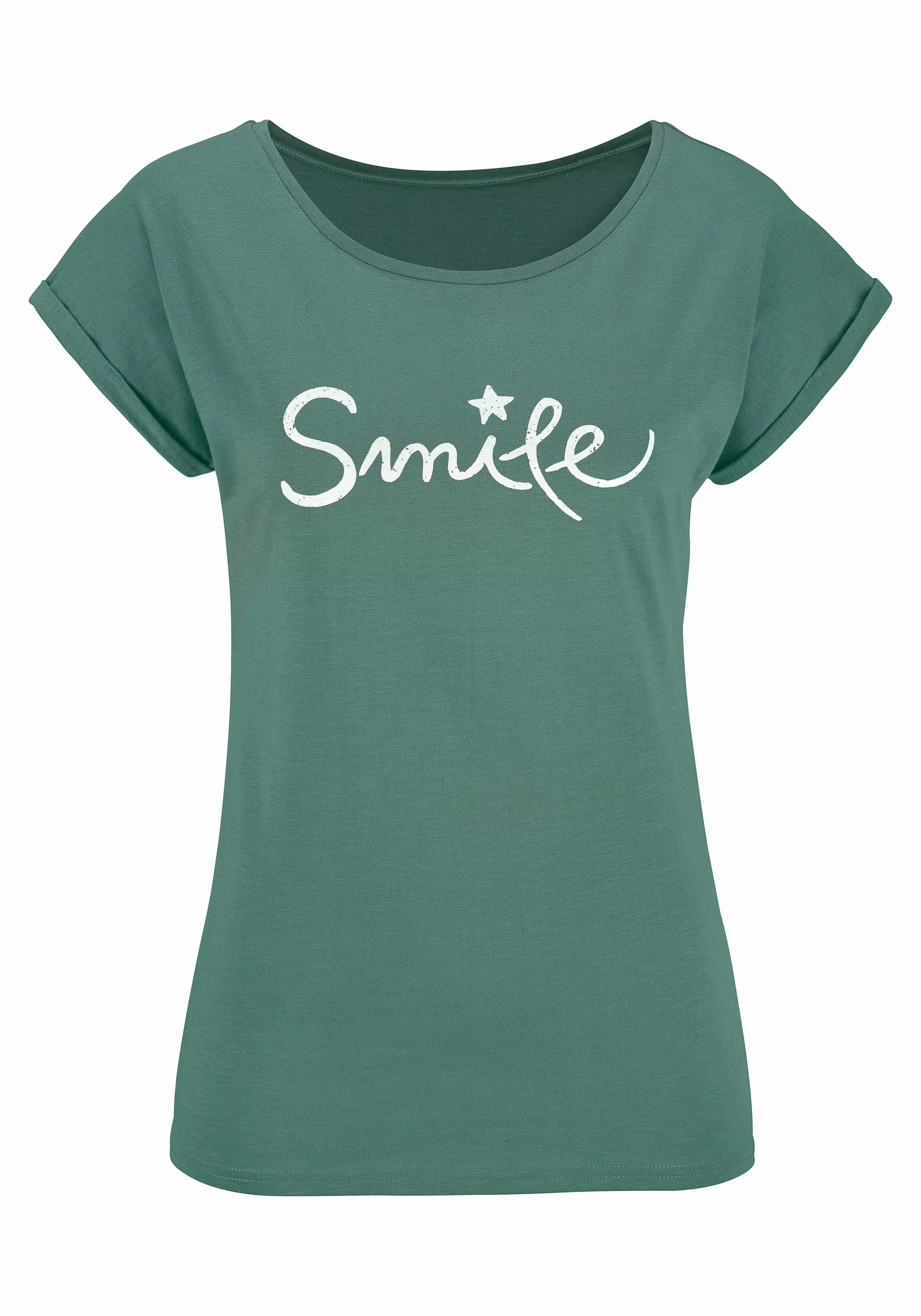 Beachtime T-Shirt mit modischem Frontdruck "Smile günstig online kaufen