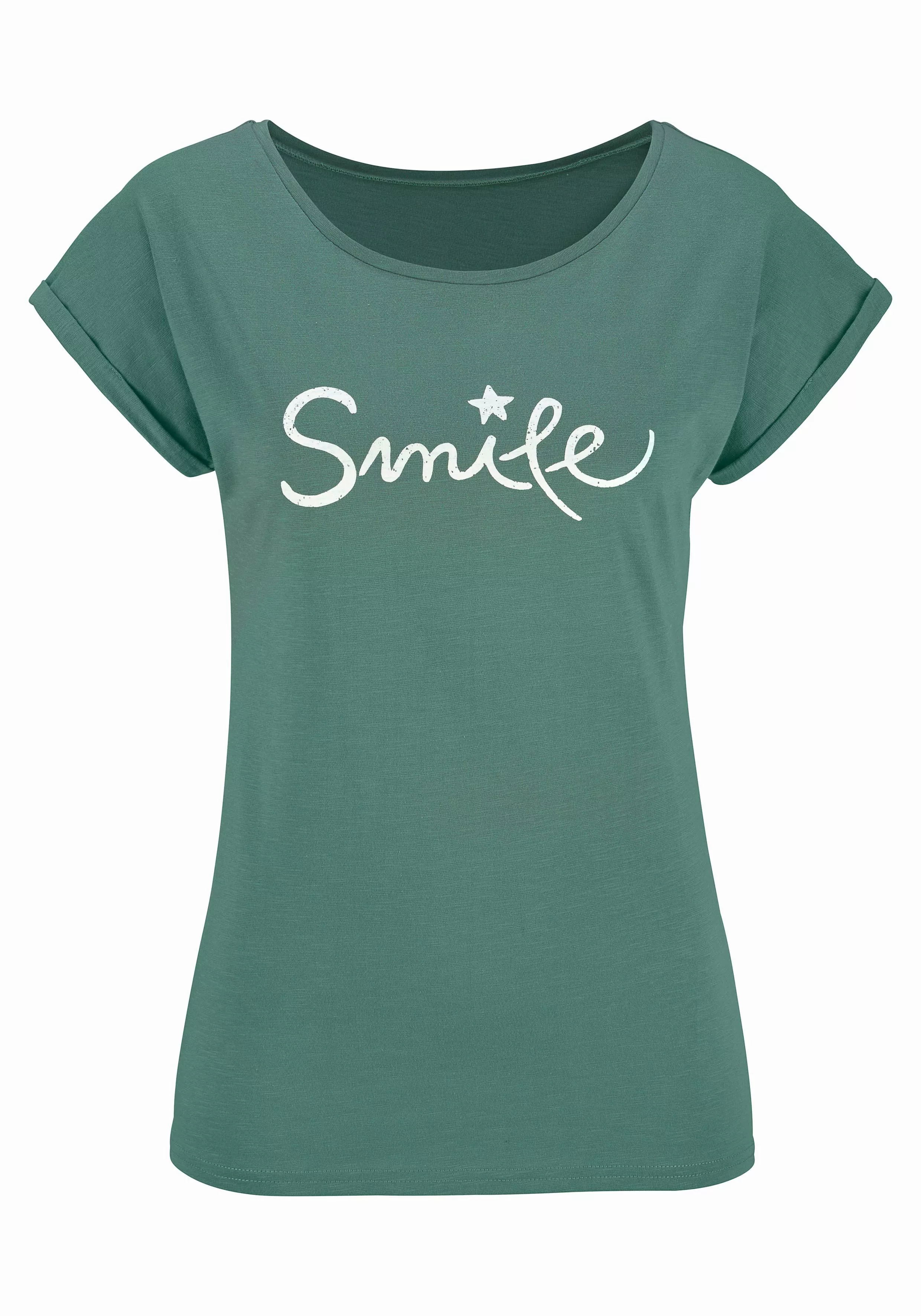 Beachtime T-Shirt, mit modischem Frontdruck "Smile" günstig online kaufen