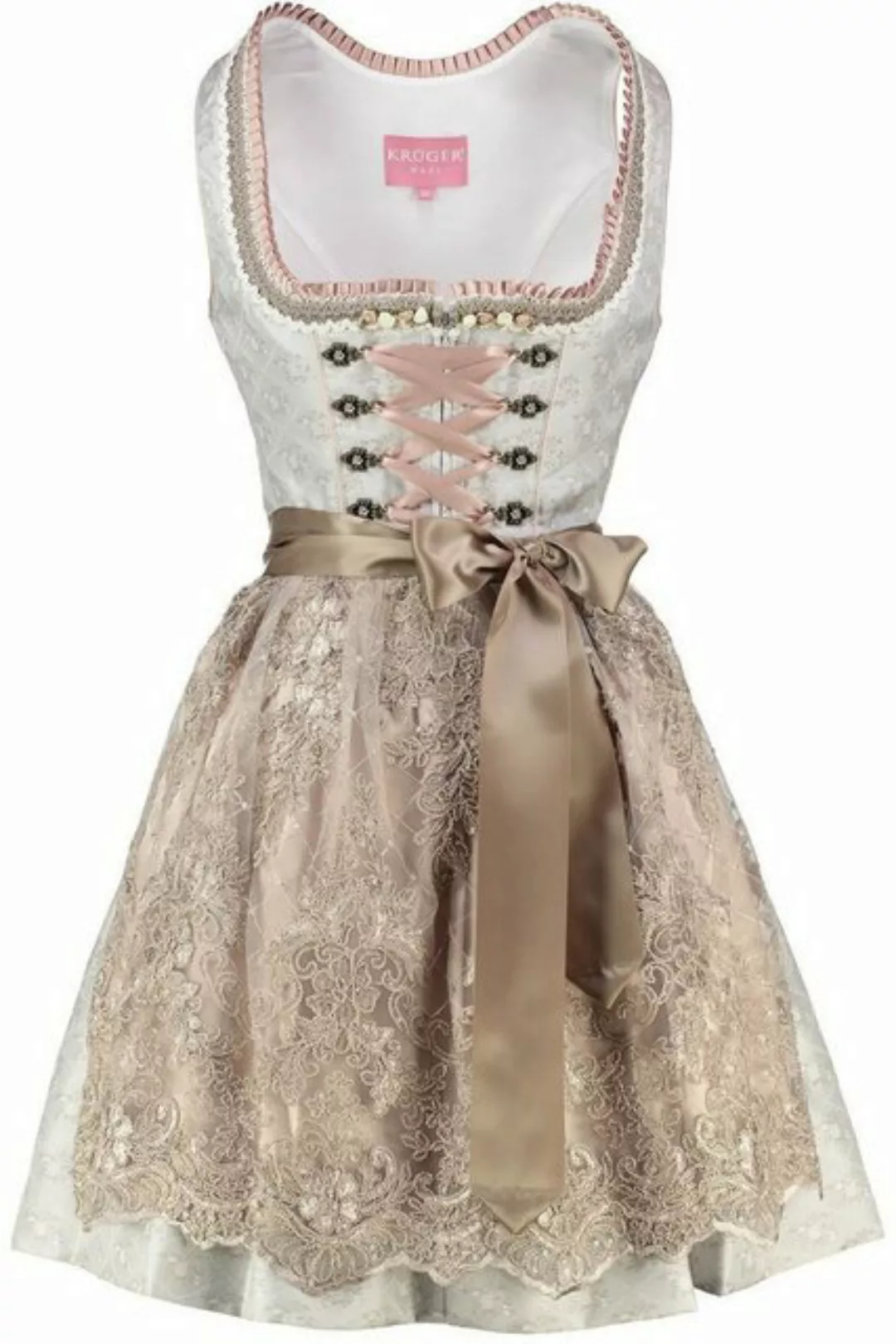 KRÜGER MADL & BUAM Trachtenkleid Mini Dirndl 2tlg. 50cm 414765-050-43 hellg günstig online kaufen