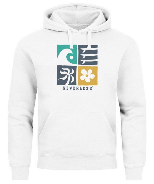 Neverless Hoodie Hoodie Herren Print Surfing Rückenaufdruck Icons Maritim günstig online kaufen