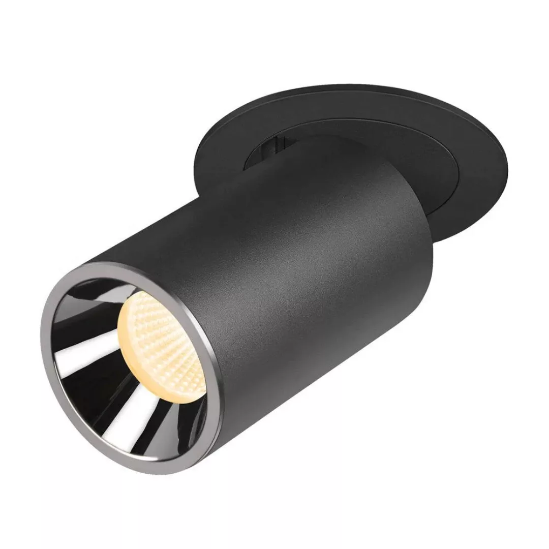 LED Deckeneinbauspot Numinos Projector M in Schwarz und Chrom 17,5W 1550lm günstig online kaufen