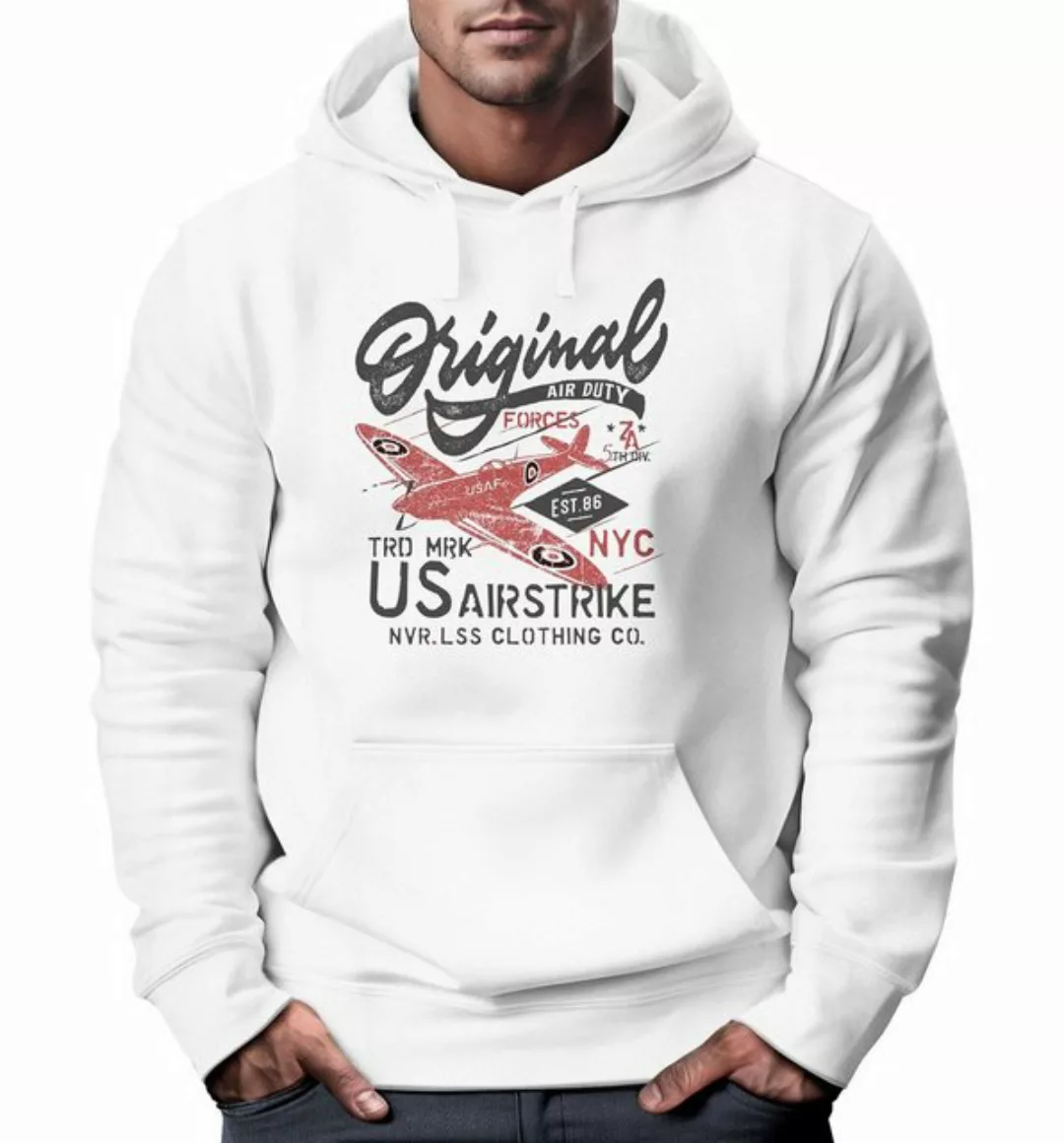 Neverless Hoodie Hoodie Herren US Airforce Army Motiv Spitfire Flugzeug Vin günstig online kaufen