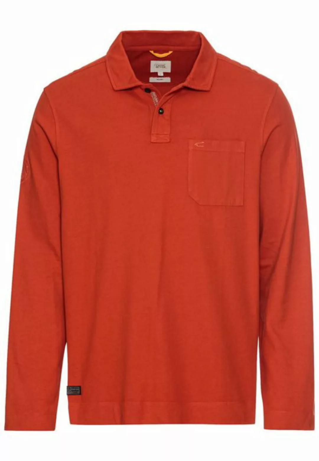 camel active Poloshirt aus zertifiziertem Organic Cotton Shirts_Langarm-Pol günstig online kaufen