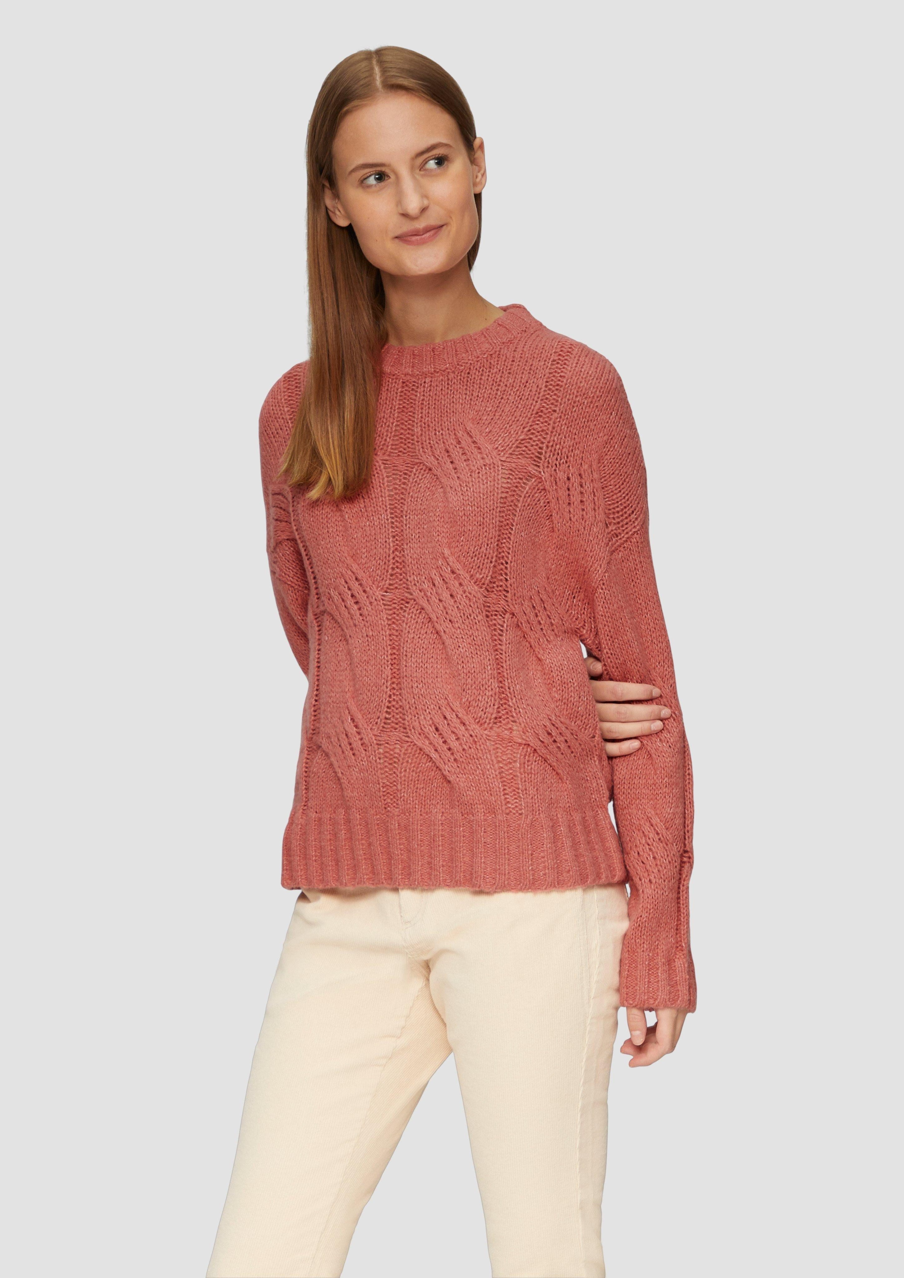 s.Oliver Strickpullover Zopfstrickpullover im Relaxed Fit günstig online kaufen