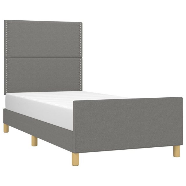 vidaXL Bett Bettgestell ohne Matratze Dunkelgrau 90x190 cm Stoff günstig online kaufen