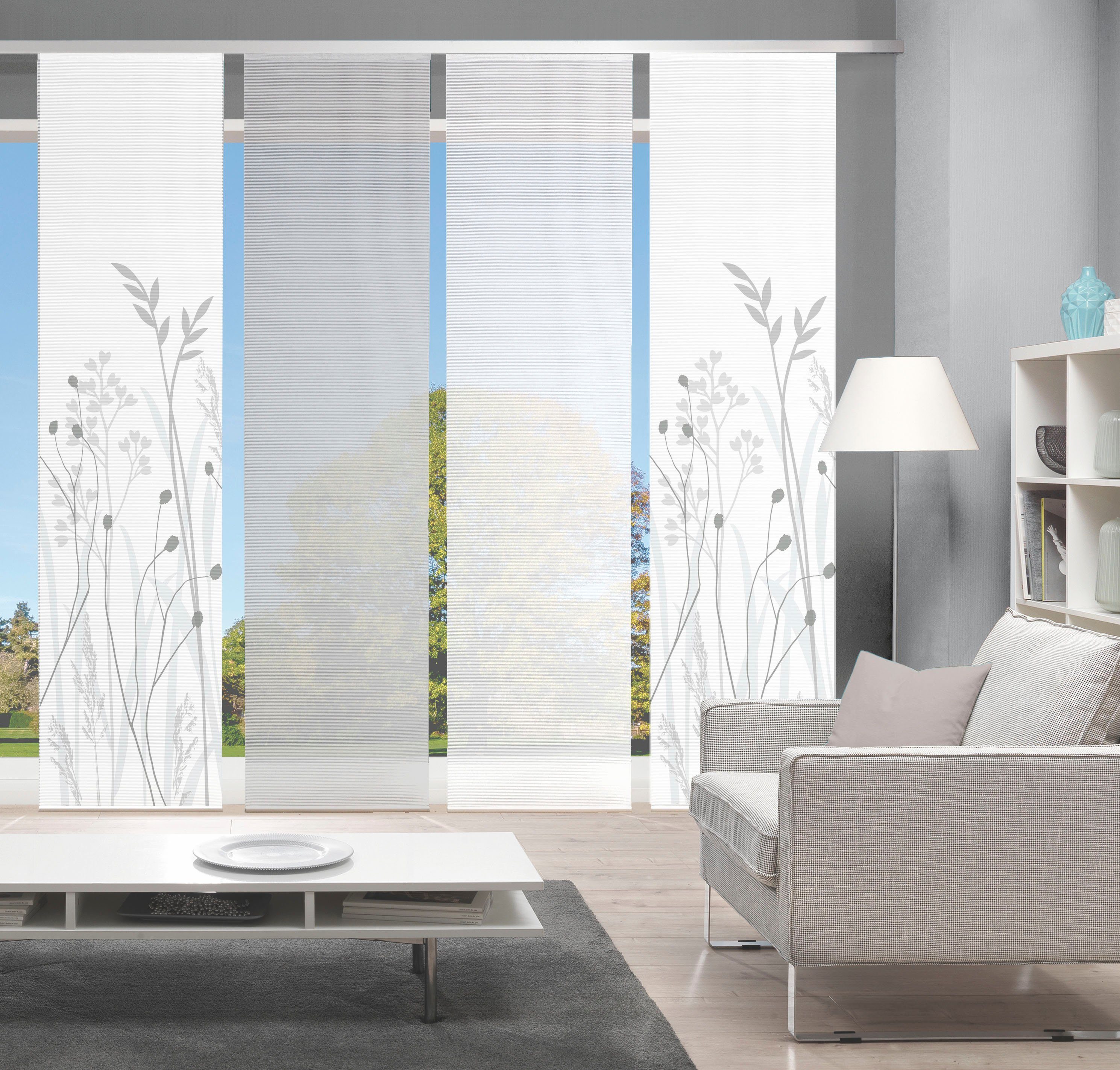 Vision S Schiebegardine »GRASIL 4er SET«, (4 St.), Bambus-Optik, Digital be günstig online kaufen