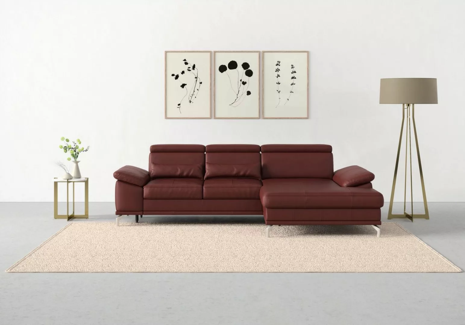 sit&more Ecksofa "Cabrio L-Form, mit Sitztiefenverstellung, Arm- und Kopfte günstig online kaufen