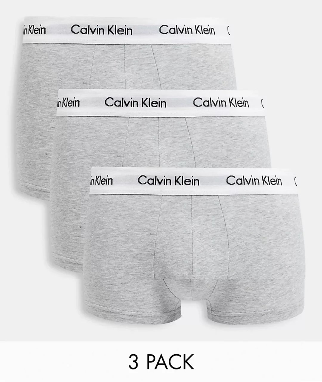 Calvin Klein 3-er Set Low Rise Trunks Hellgrau günstig online kaufen