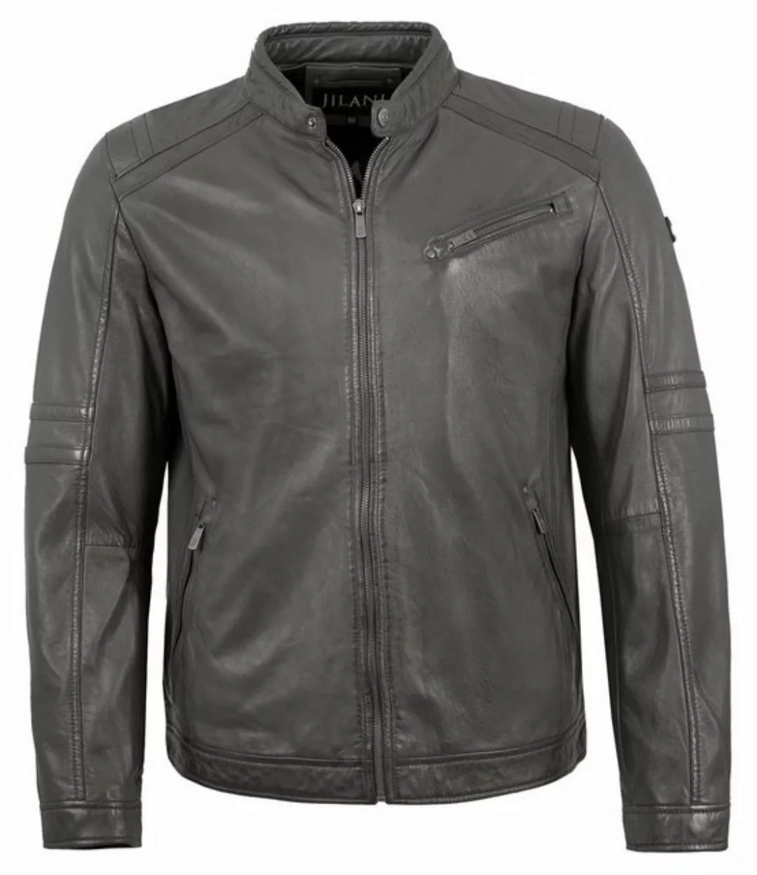 Jilani Lederjacke Eddy Echtleder Herren Lederjacke Lammnappa grau günstig online kaufen